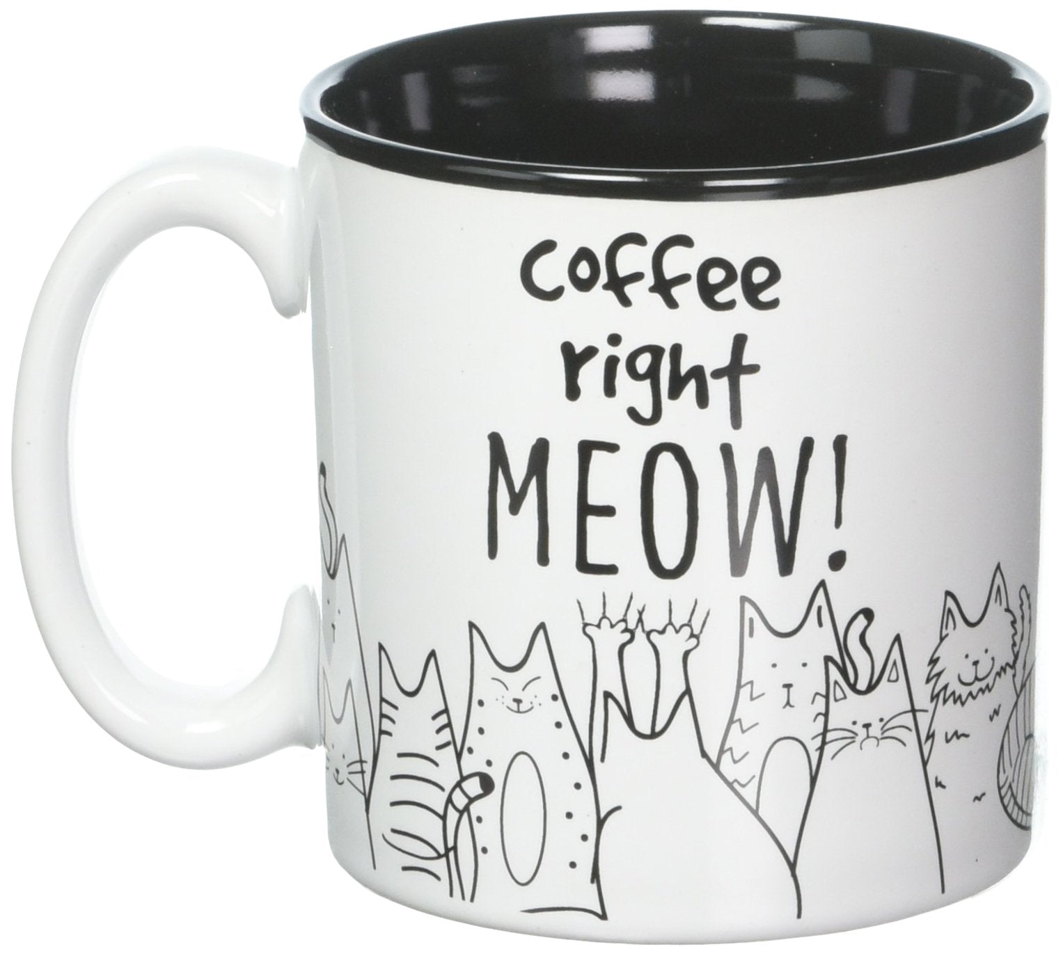 Burton+BURTON BnB Cat Lovers Mug, cat decal design, enjoy coffee or tea with whimsy.