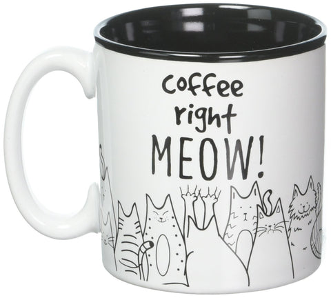 Burton+BURTON BnB Cat Lovers Mug, cat decal design, enjoy coffee or tea with whimsy.