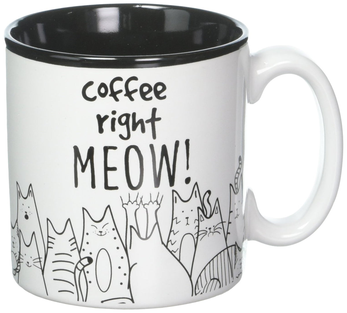 Burton+BURTON BnB Cat Lovers Mug, front view, black interior, ideal for warm beverages.
