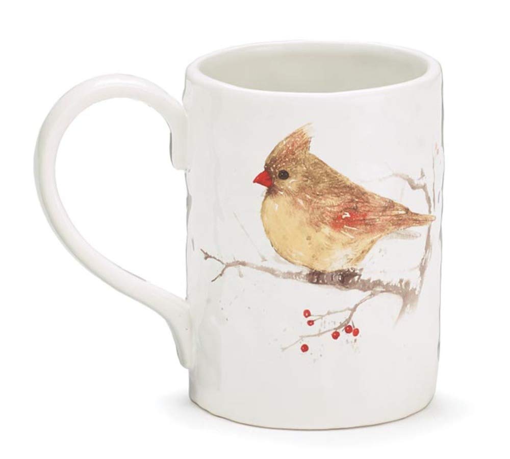 Burton and Burton Cardinals Winter Blessings mug, side view, great for morning cocoa rituals.
