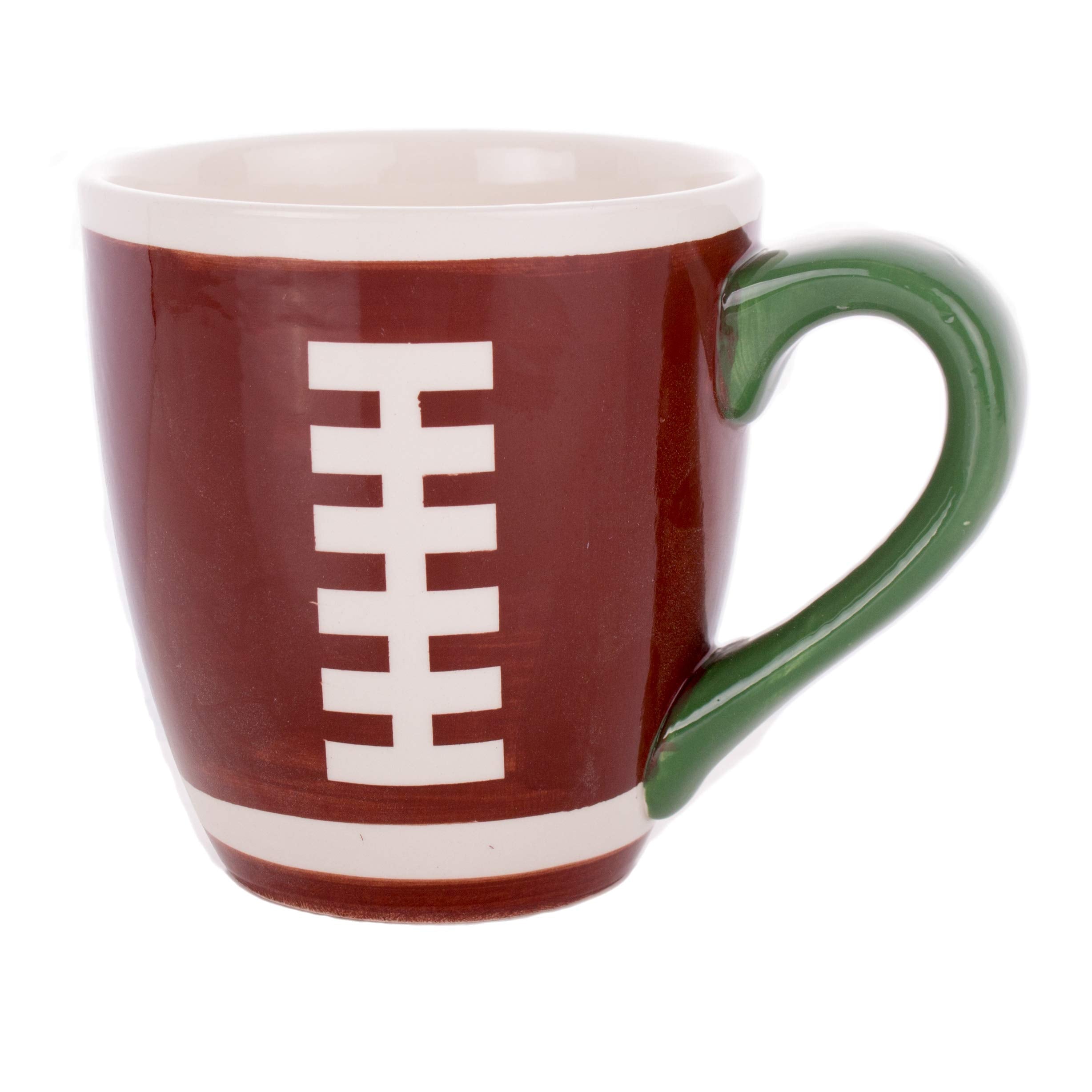 Burton+BURTON ceramic football mug featuring 14 oz capacity for game-day coffee.