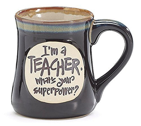 burton+BURTON Im a Teacher Superpower mug in deep black, ideal for daily coffee