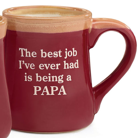 Papa Best Job Ever mug with gift box, ideal for gifting on special occasions.