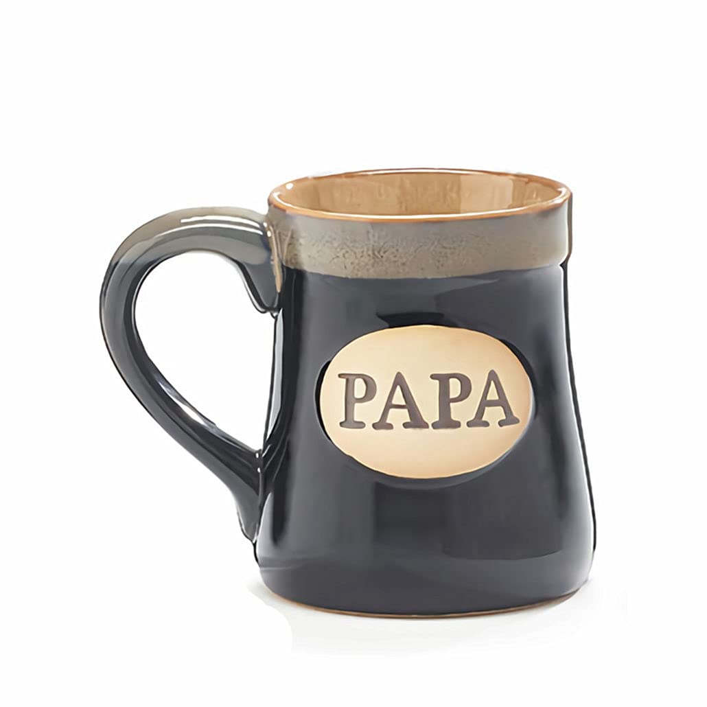 burton+BURTON Papa mug hand-painted burgundy with cream trim, ideal for daily coffee