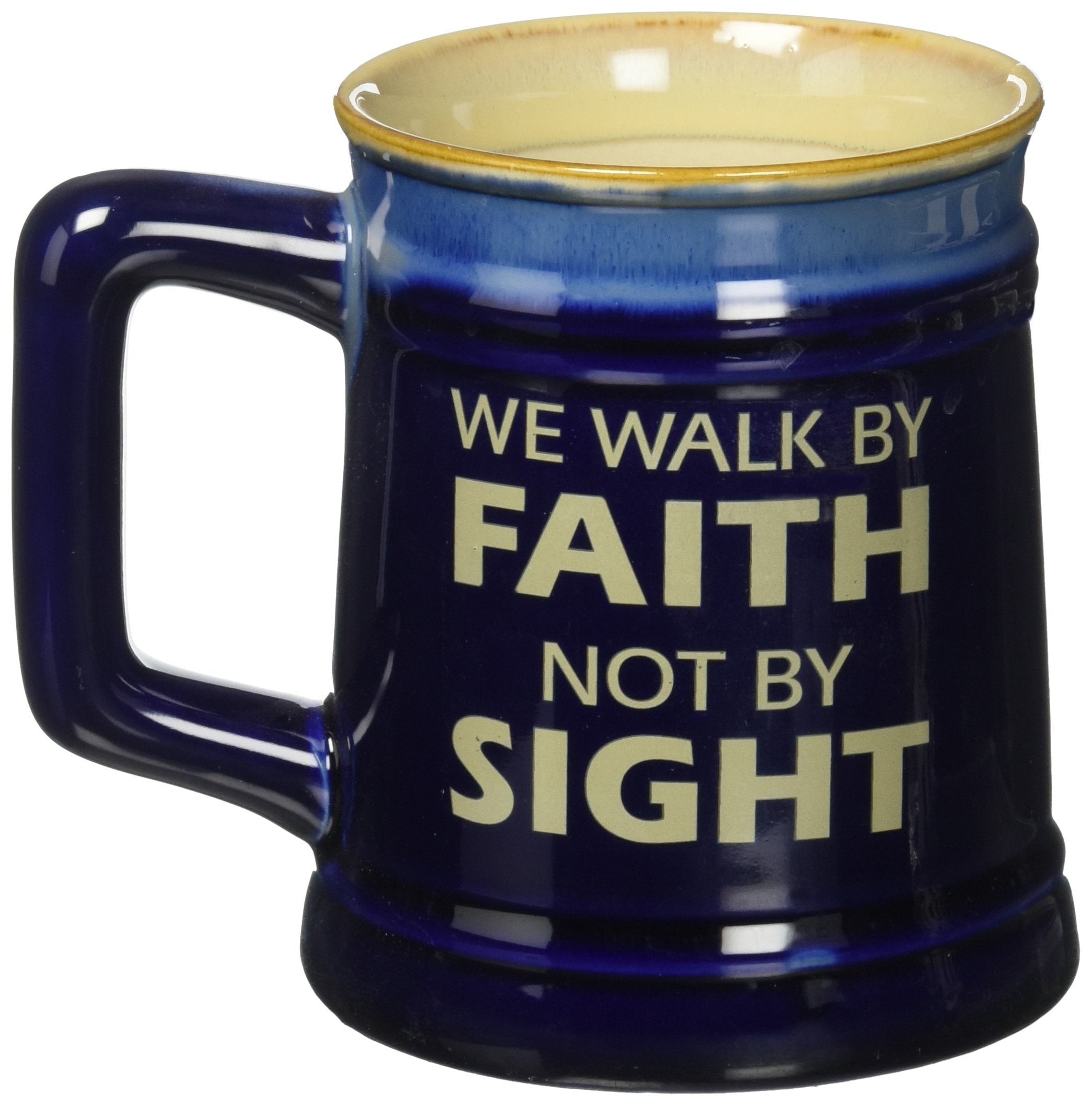 Burton+BURTON Walk By Faith mug handle closeup, durable porcelain for everyday use