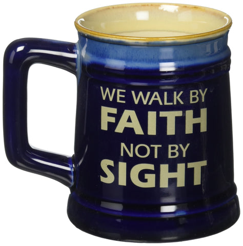Burton+BURTON Walk By Faith mug handle closeup, durable porcelain for everyday use