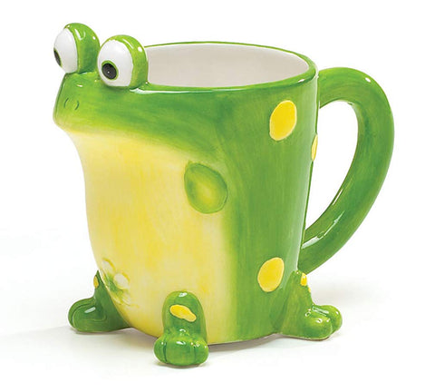 Burton Frog Coffee Mug with Gift Box, green porcelain, comfortable large handle for everyday coffee rituals