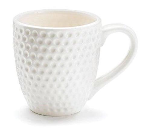 Burton+BURTON Golf Ball Coffee Mug with dimpled surface, ideal for golf lovers at home or desk.