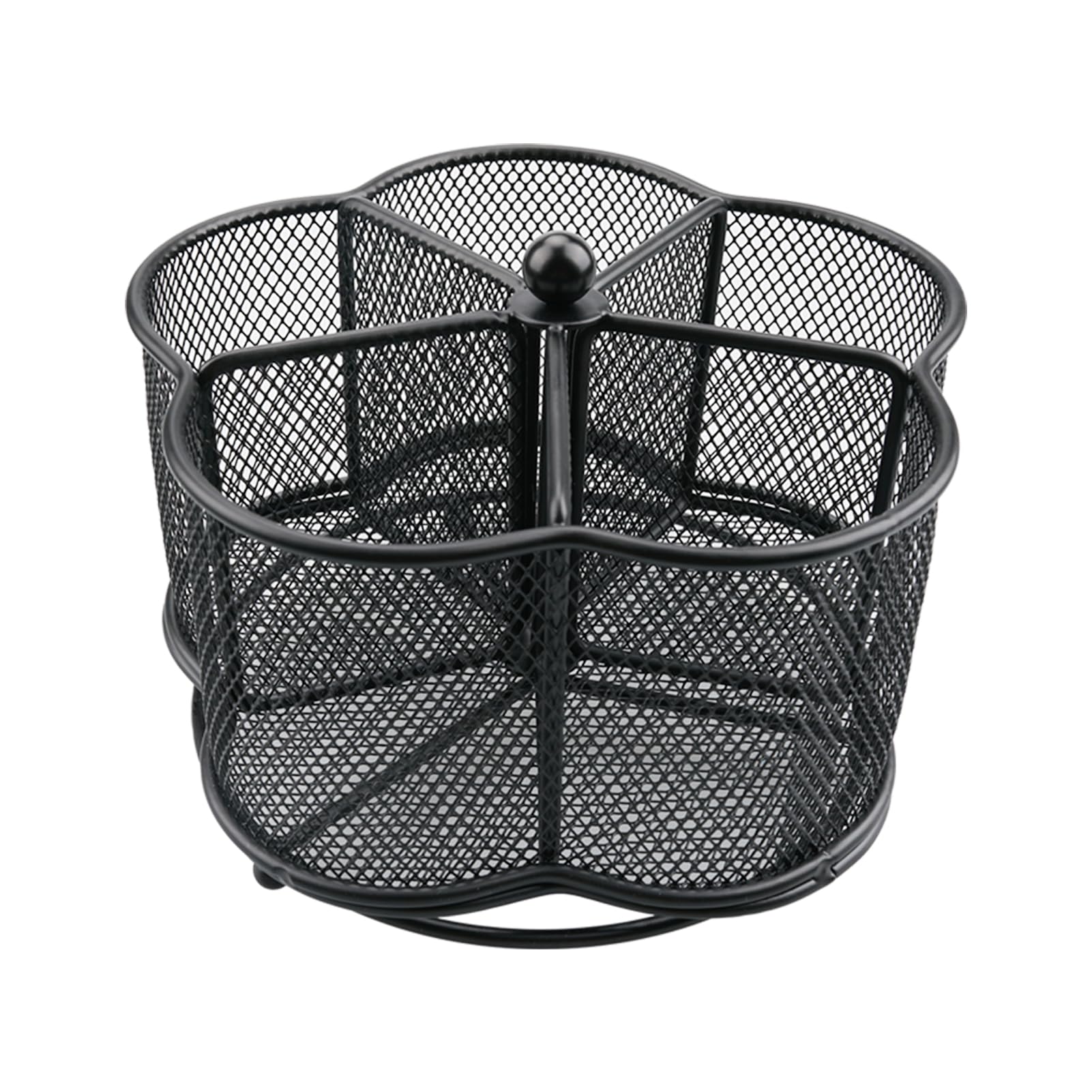 Business King 360° rotating utensil caddy with five compartments for tidy kitchen organization