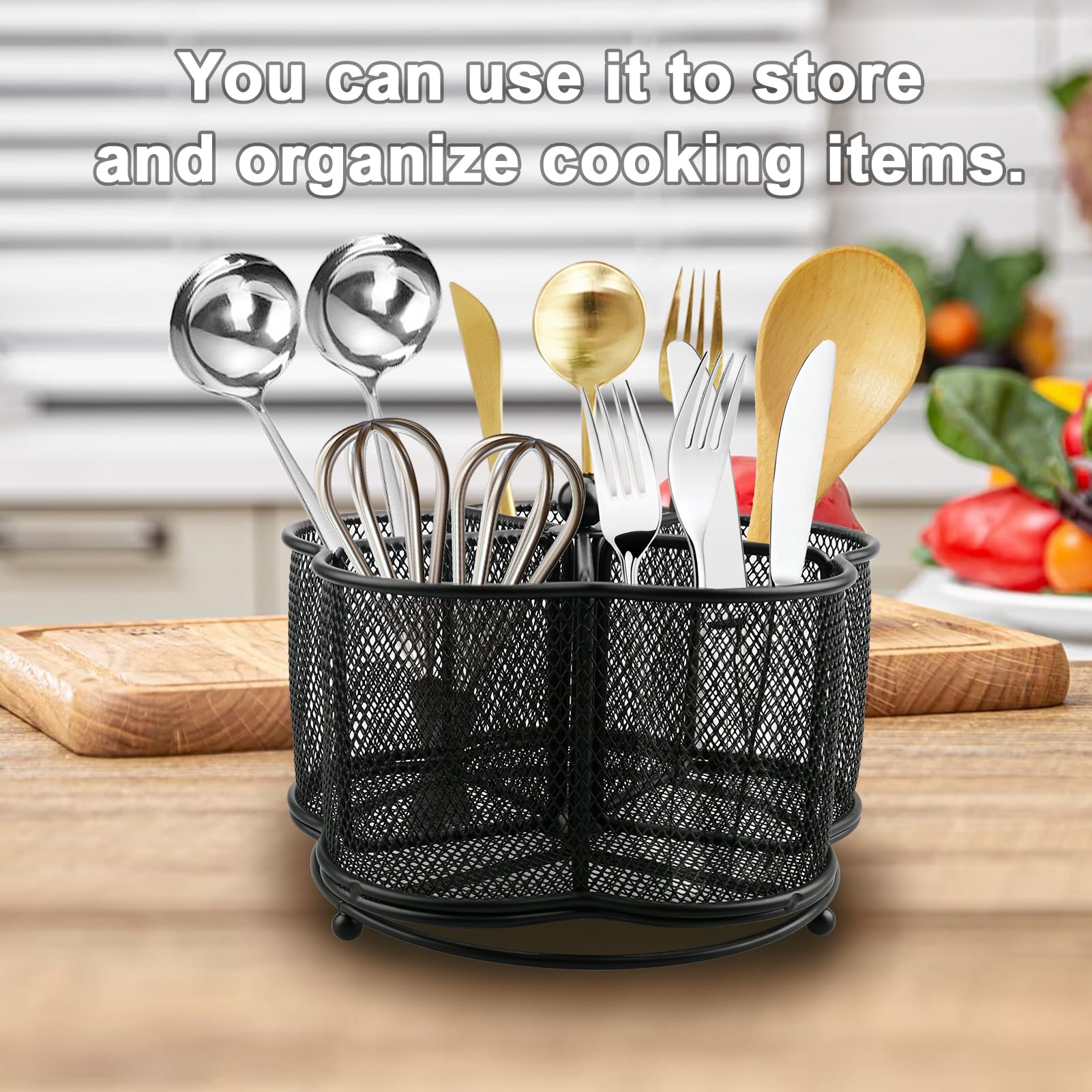 Business King durable metal grid utensil holder with smooth edges