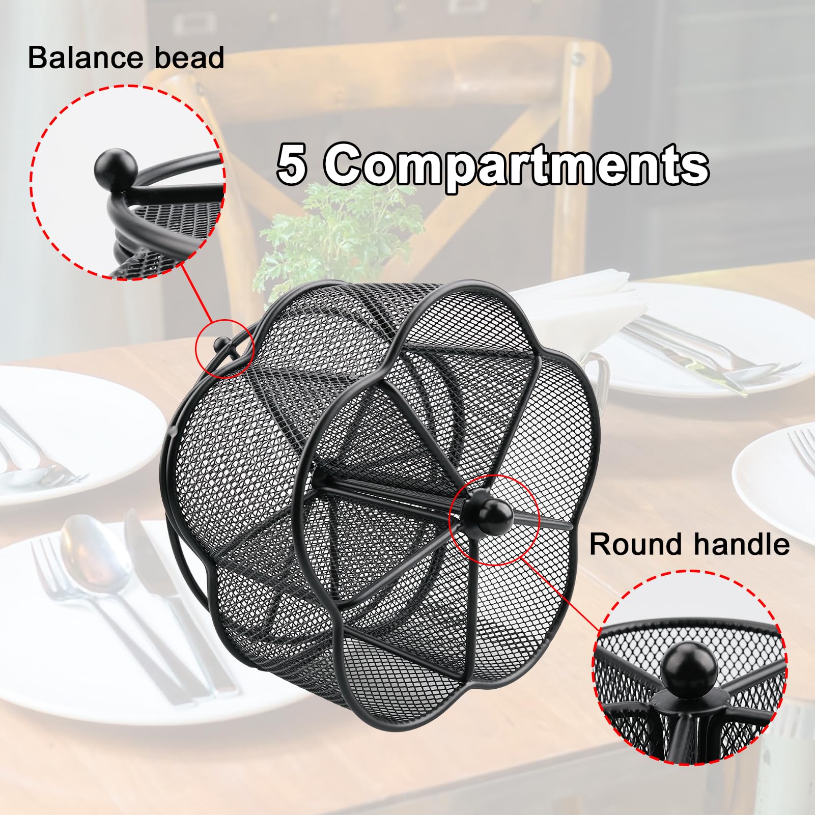 Business King kitchen countertop organizer in black metal with rotating design