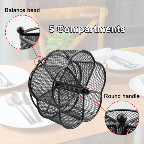 Business King kitchen countertop organizer in black metal with rotating design