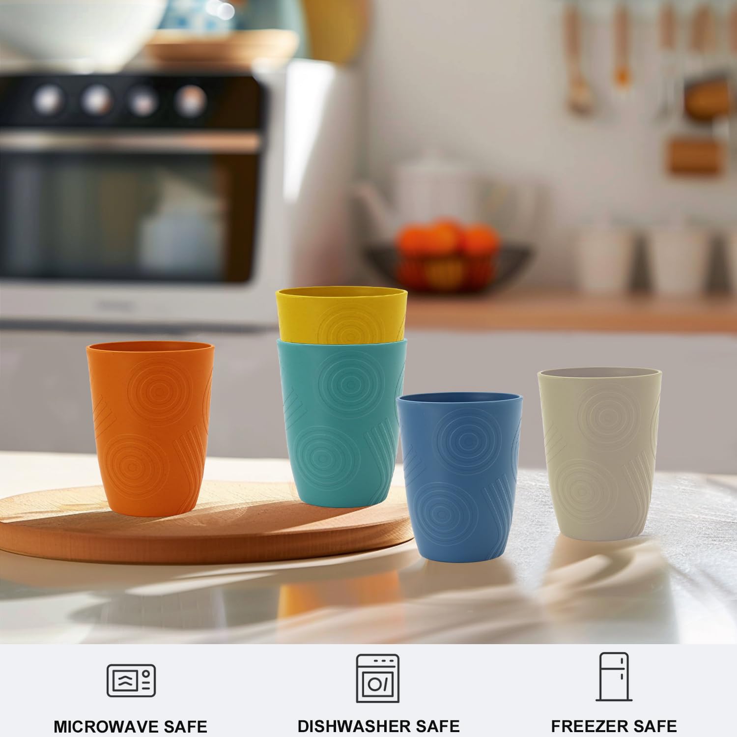 BUSOKIP wheat straw cups lightweight and unbreakable for everyday use
