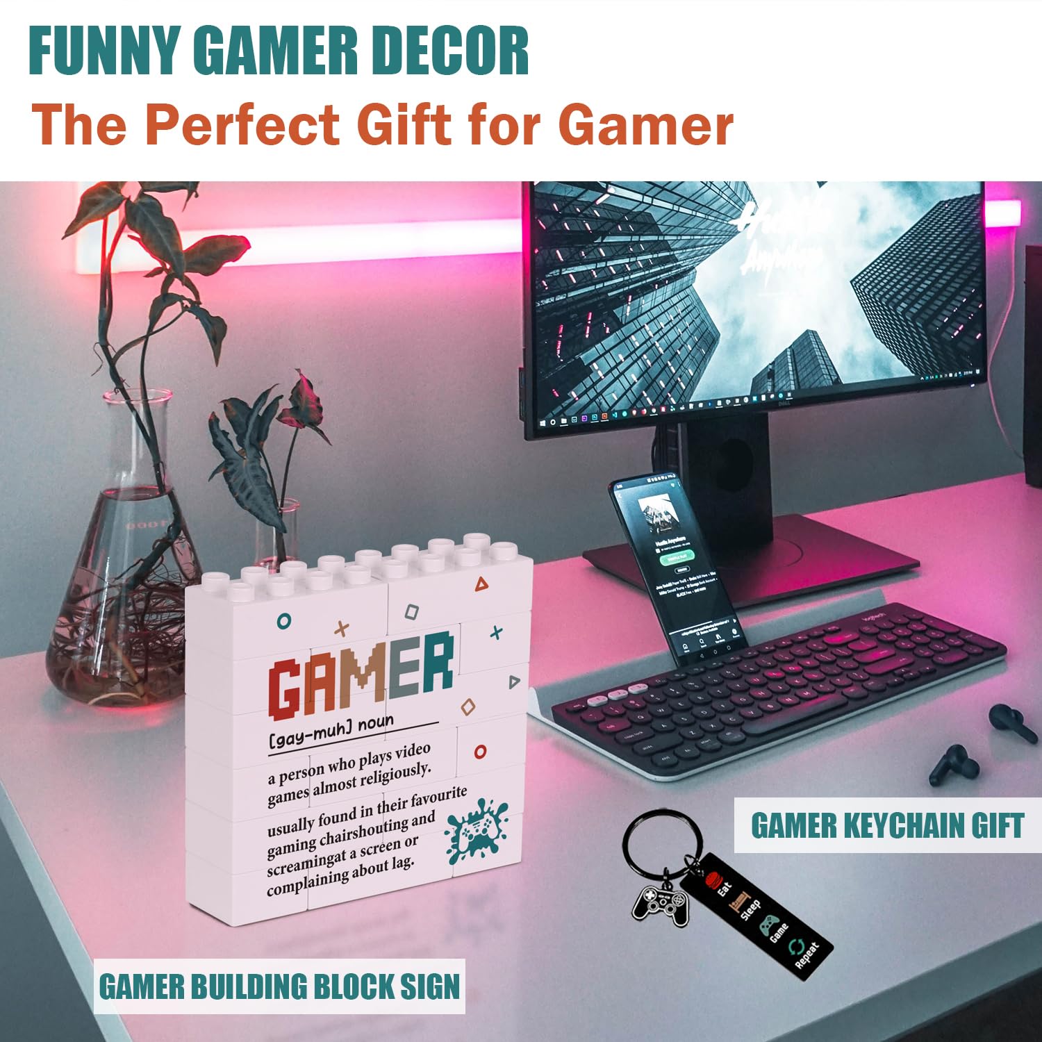 Busy Gaming Life gift set box decor elevates gaming space and gifting.