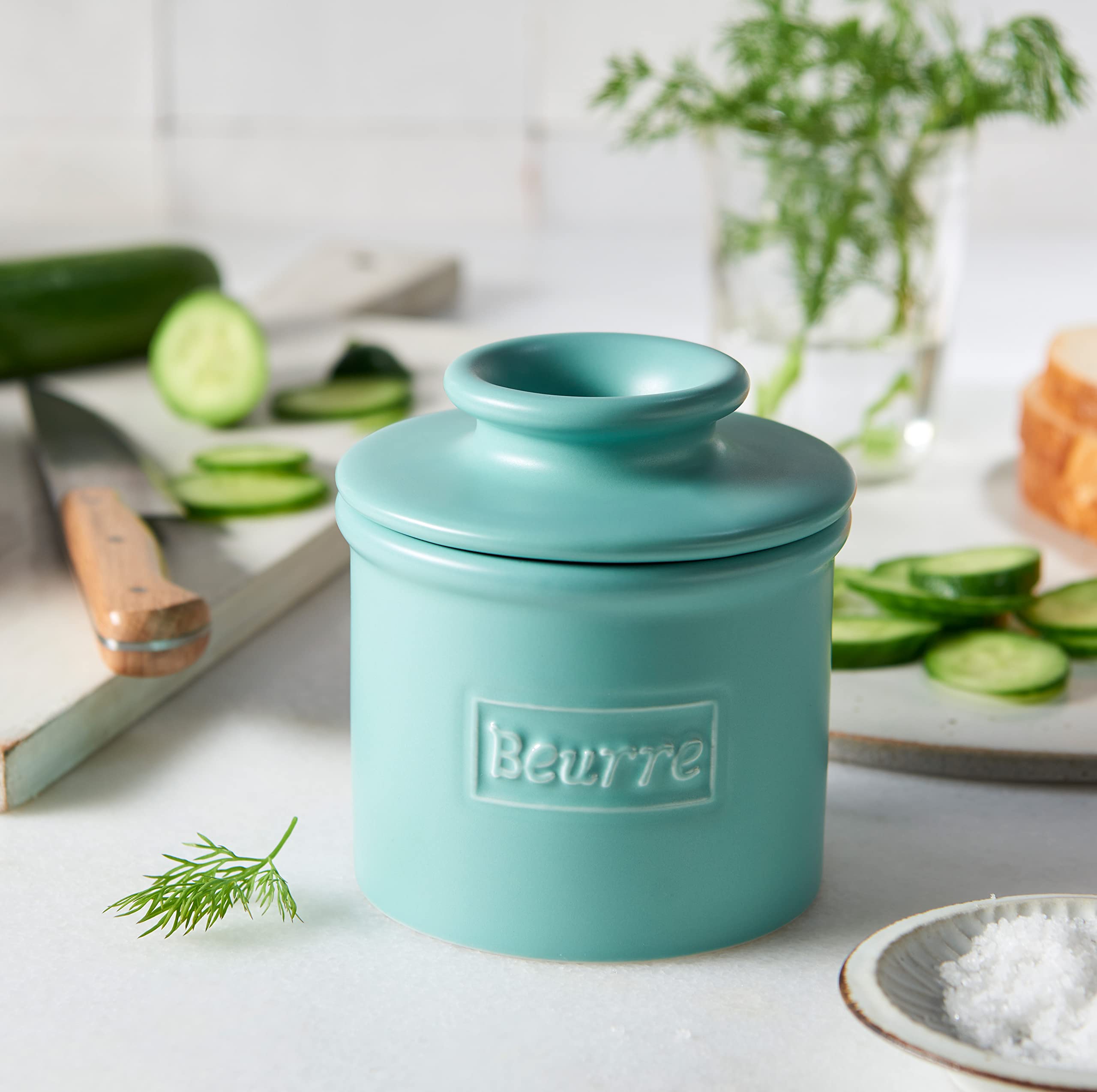 Two-piece Butter Bell design shown with inverted lid and base