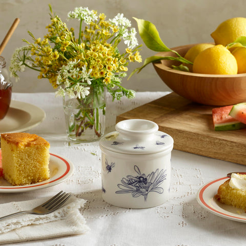 Butter Bell with butter in lid demonstrates ready-to-spread convenience.