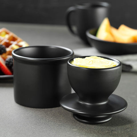 Butter Bell crock close-up highlights durable ceramic construction and timeless two-piece design.