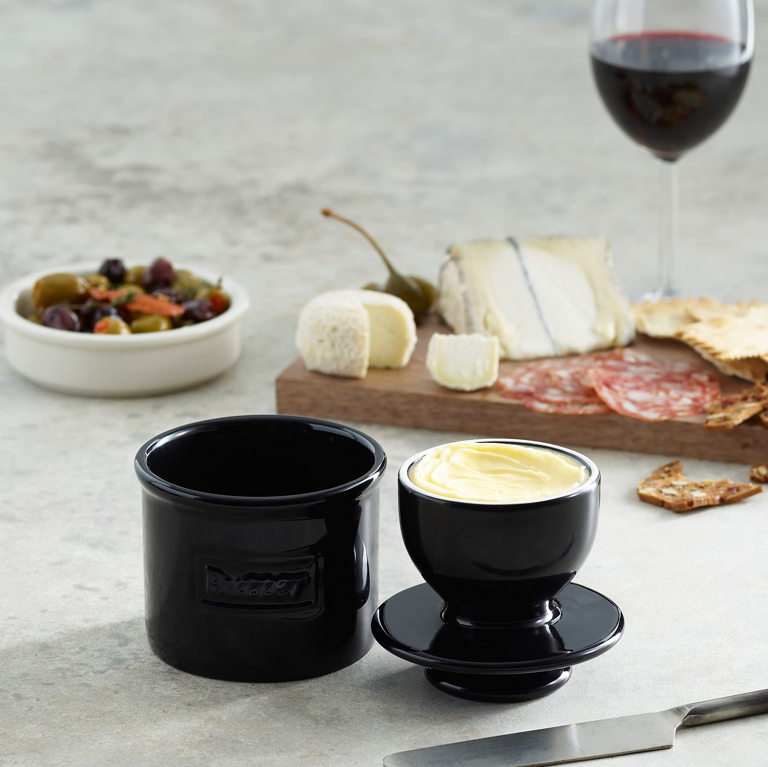 Butter Bell inverted lid and base design for stylish table service.