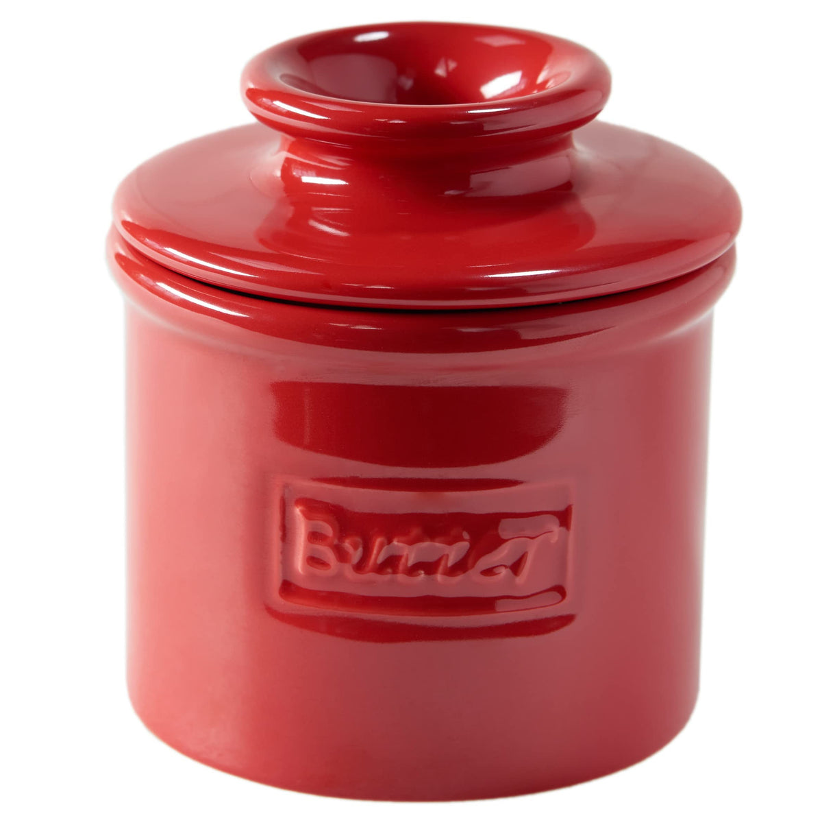Butter Bell Original Crock with Maraschino Red glossy lid for spreadable butter
