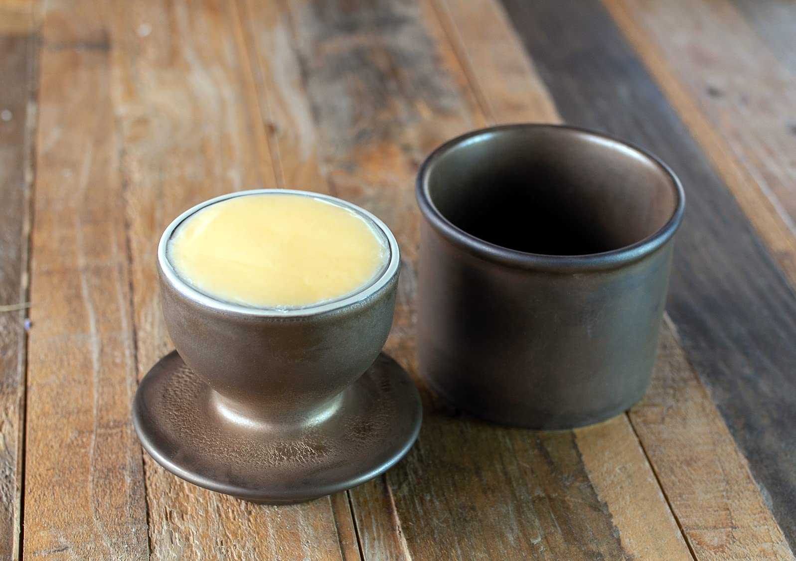 Butter Bell original two-piece design mirrors classic beurrier for table-ready butter.