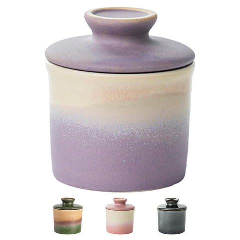 Butter Crock with Lid water-seal-base keeps butter fresh and easy to spread.
