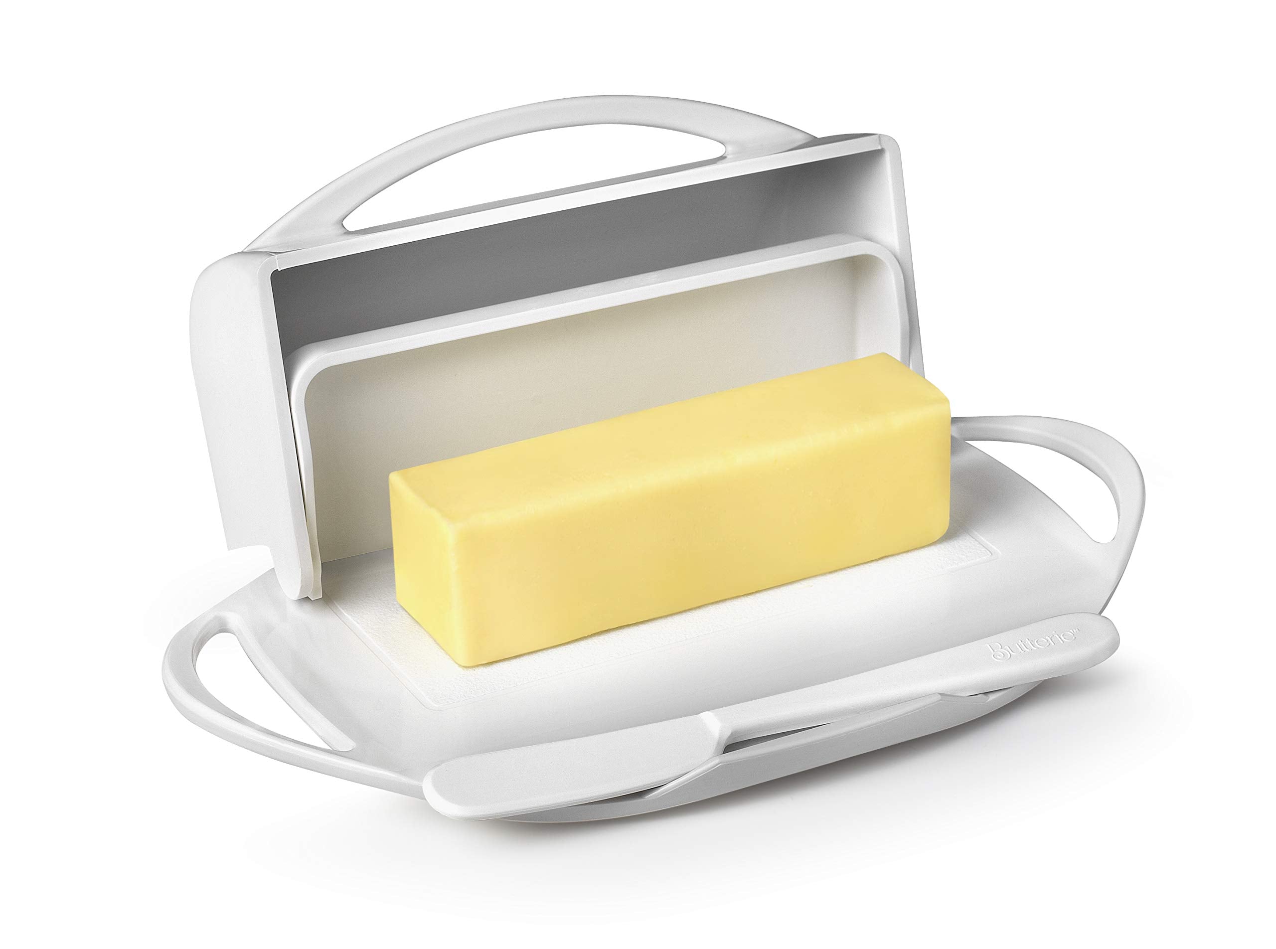 Butterie matching knife resting in cradle, easy access for spreading