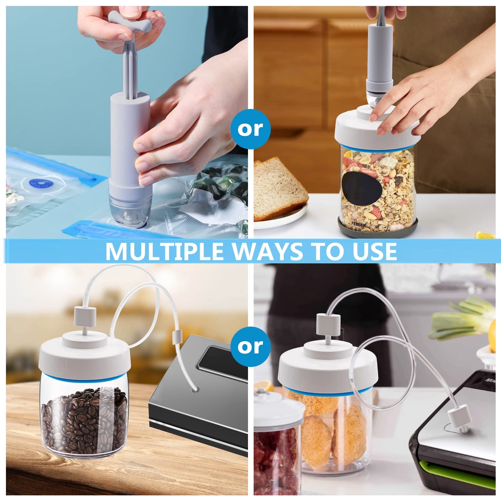 BUVLIVU manual vacuum pump portable for on-the-go sealing