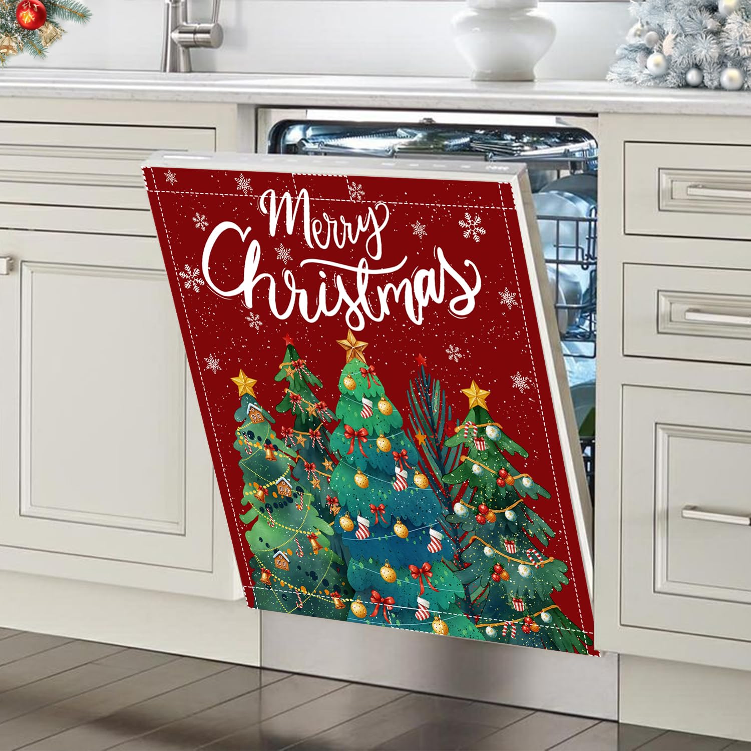 Buxjexh Decorated trees design with holly and candy accents for holiday cheer