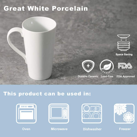 Buyajuju porcelain 16oz mug, microwave-safe for quick reheats.
