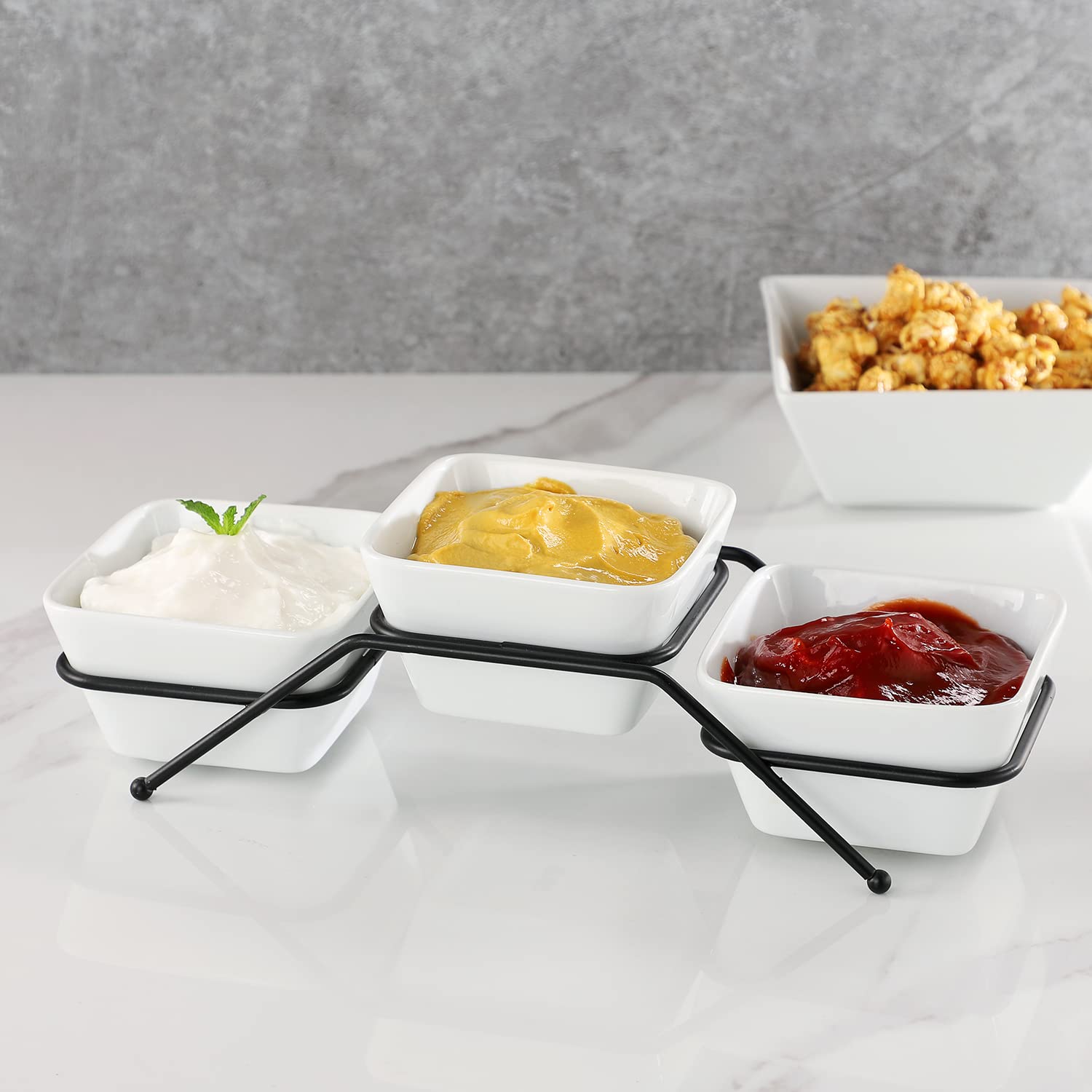 Buyajuju table-entertaining setup with modern kitchen aesthetics.