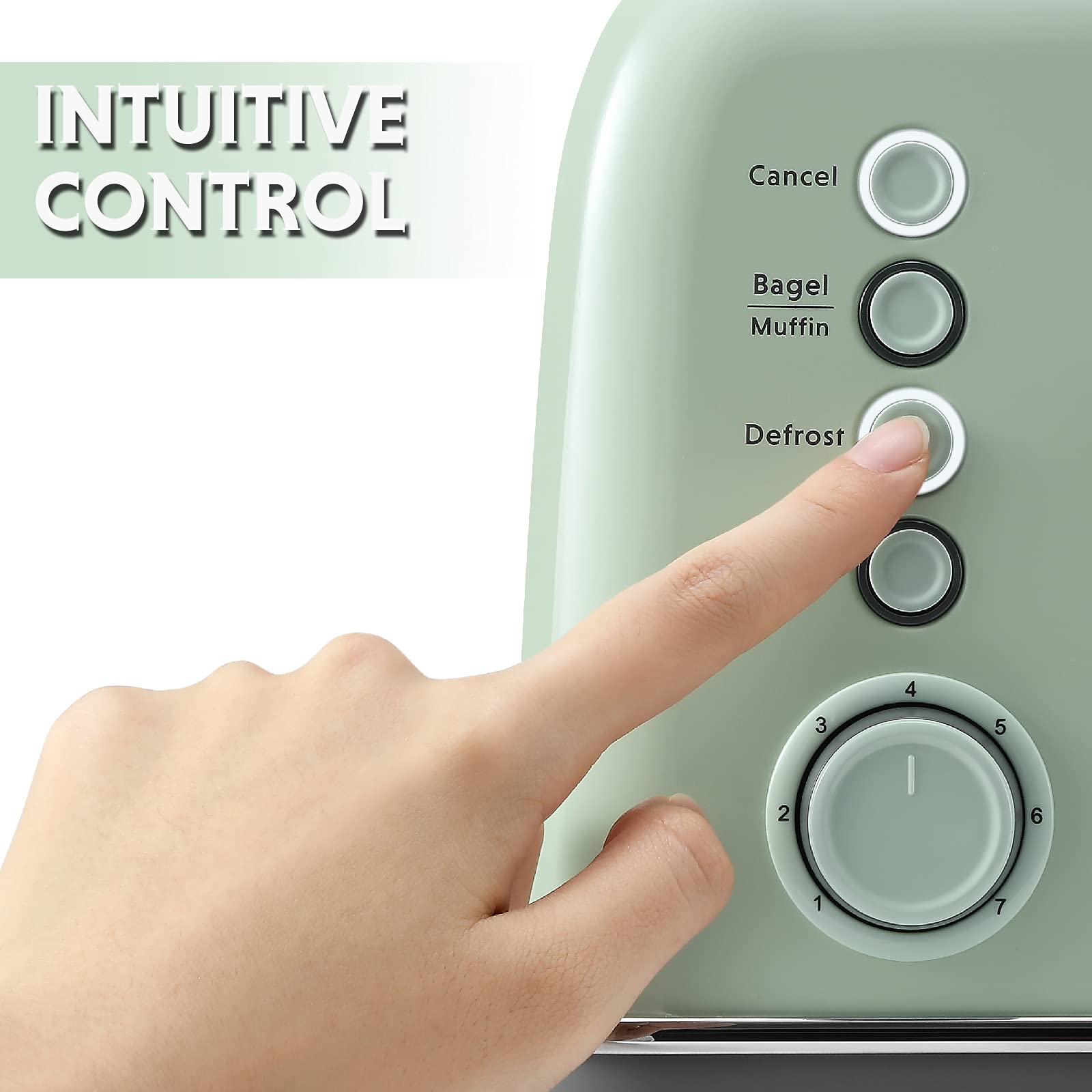 BUYDEEM DT620 7 shade settings with LED indicators for precise browning control