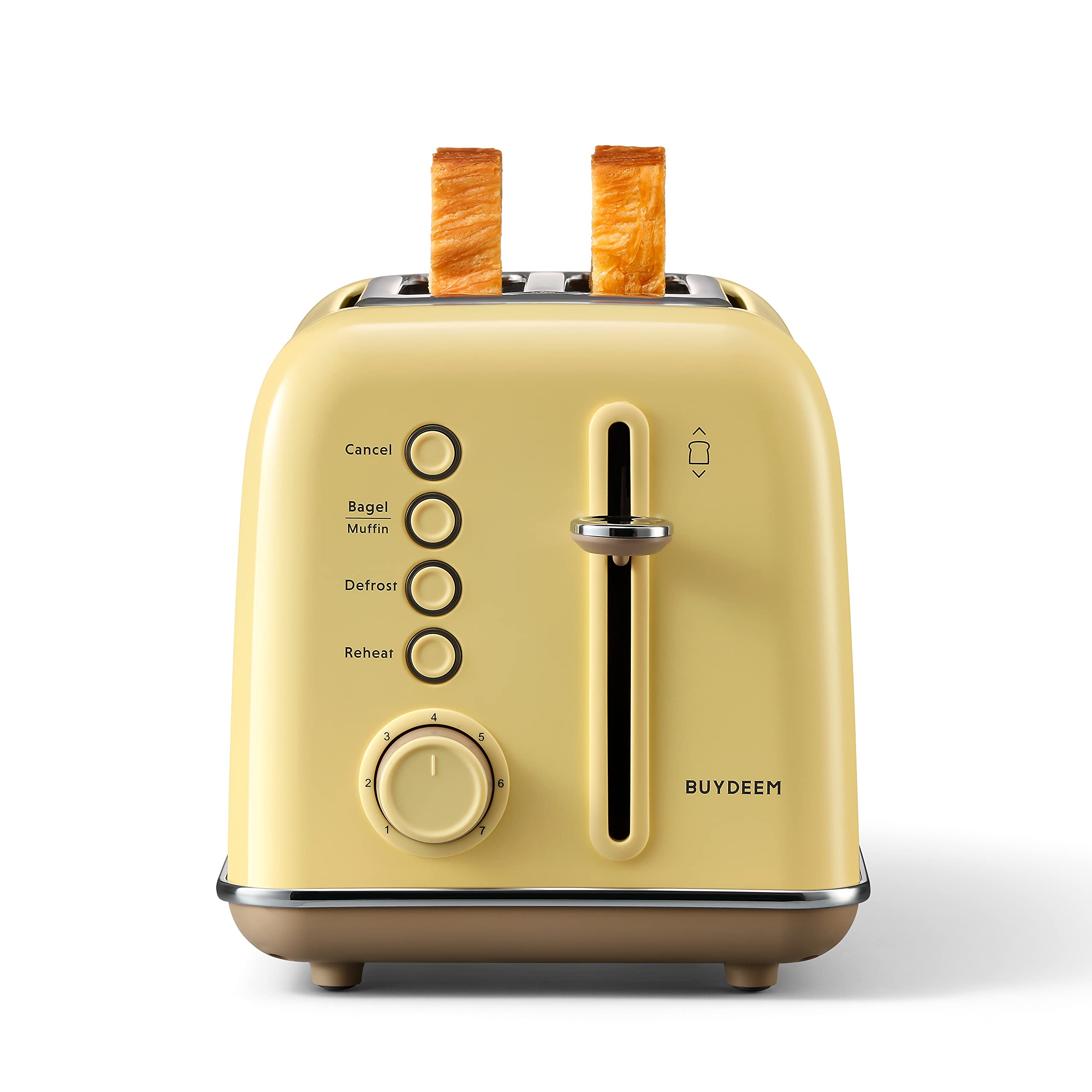 BUYDEEM DT620 with extra-wide slots for bagels and thick bread slices.