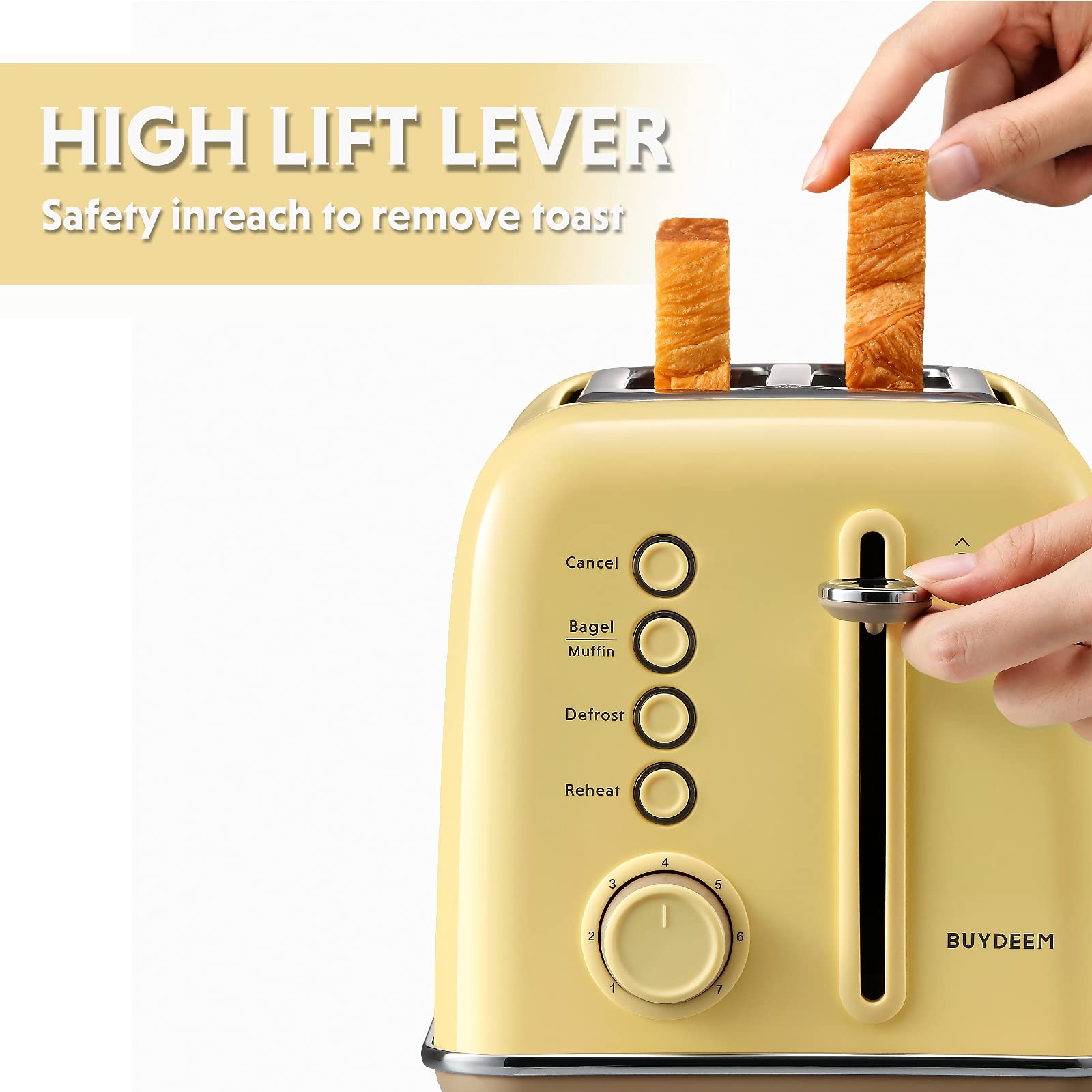 BUYDEEM DT620 muffin function evenly toasts pastries and English muffins.