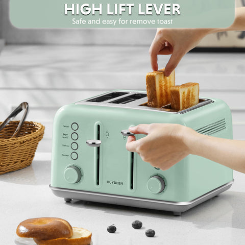 BUYDEEM DT640 retro green toaster one-touch panel for quick options