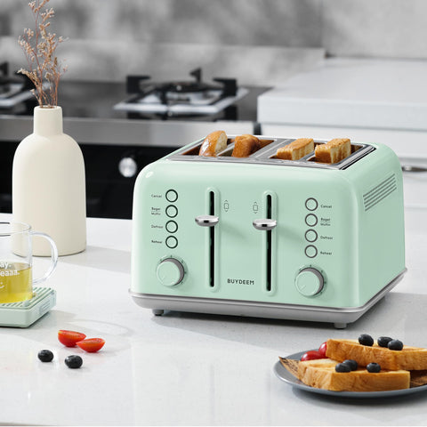 BUYDEEM DT640 retro green toaster dual controls toast different settings at once