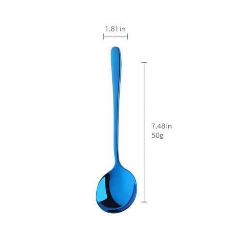 Buyer Star black spoon with sleek edge for contemporary tables.