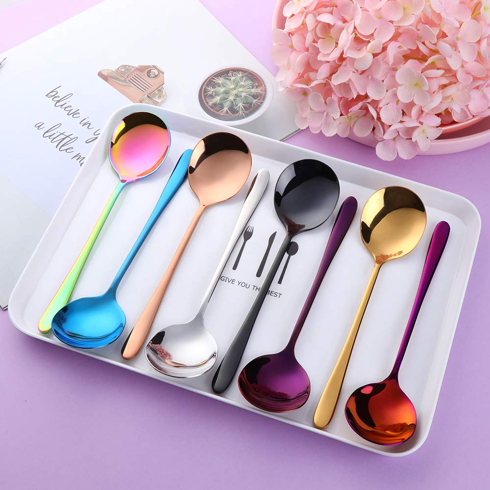 Buyer Star orange red spoon in a vivid hue for lively table settings.