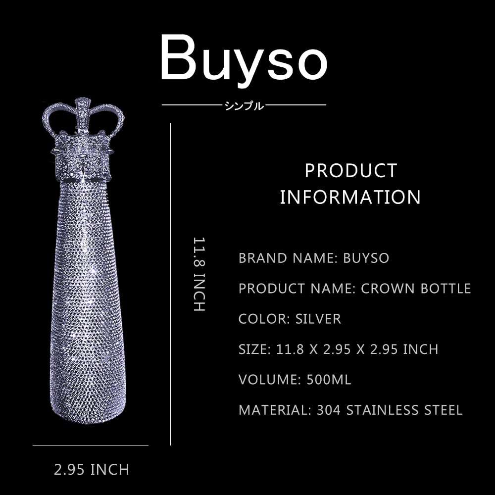 Buyso Bling Water Bottle portable compact 16.9 oz ideal school and office companion.