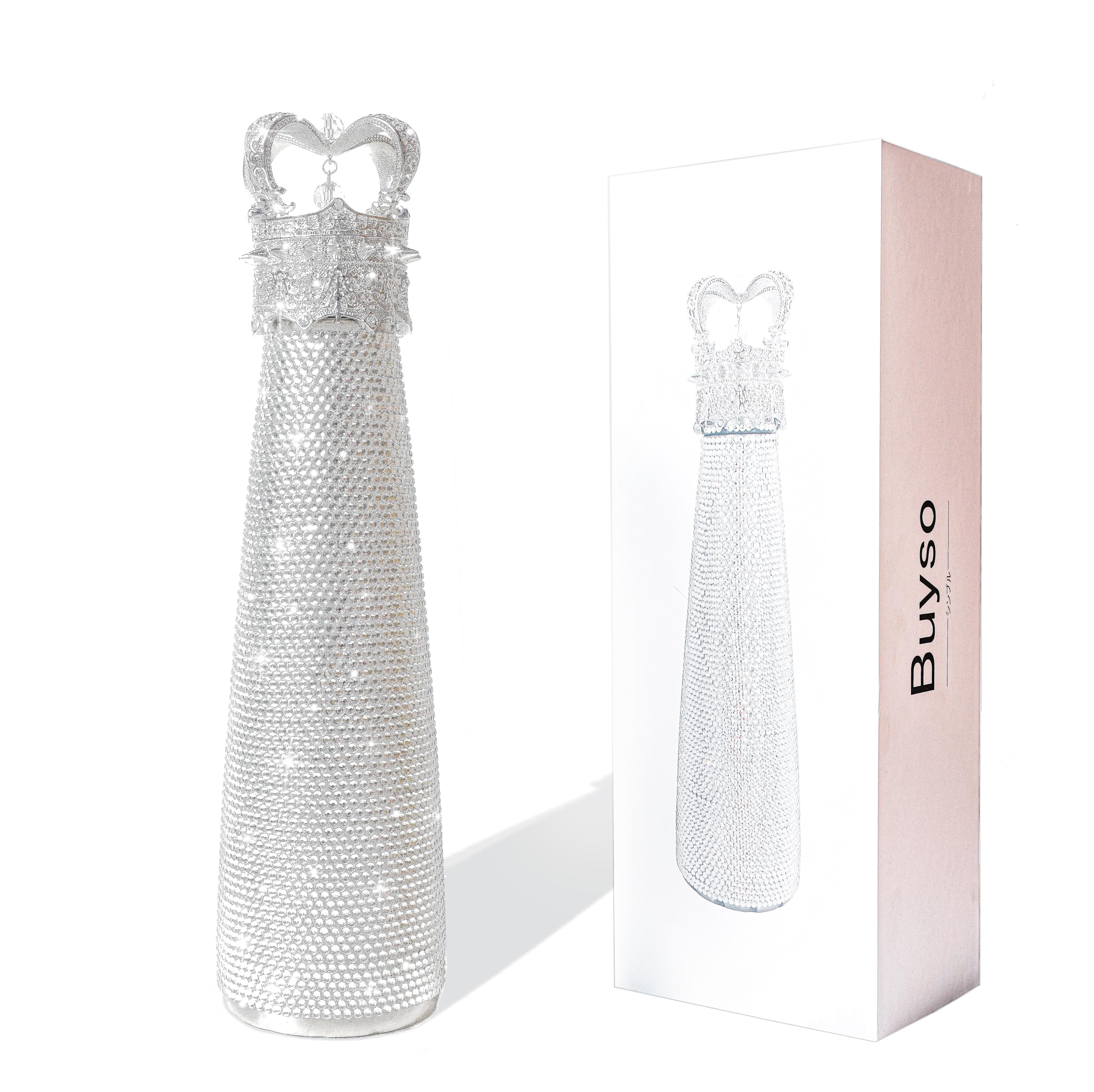 Buyso Bling Water Bottle rhinestones cap keeps your drink stylish on the go.