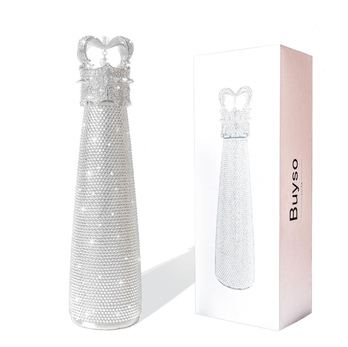 Buyso Bling Water Bottle rhinestones cap keeps your drink stylish on the go.