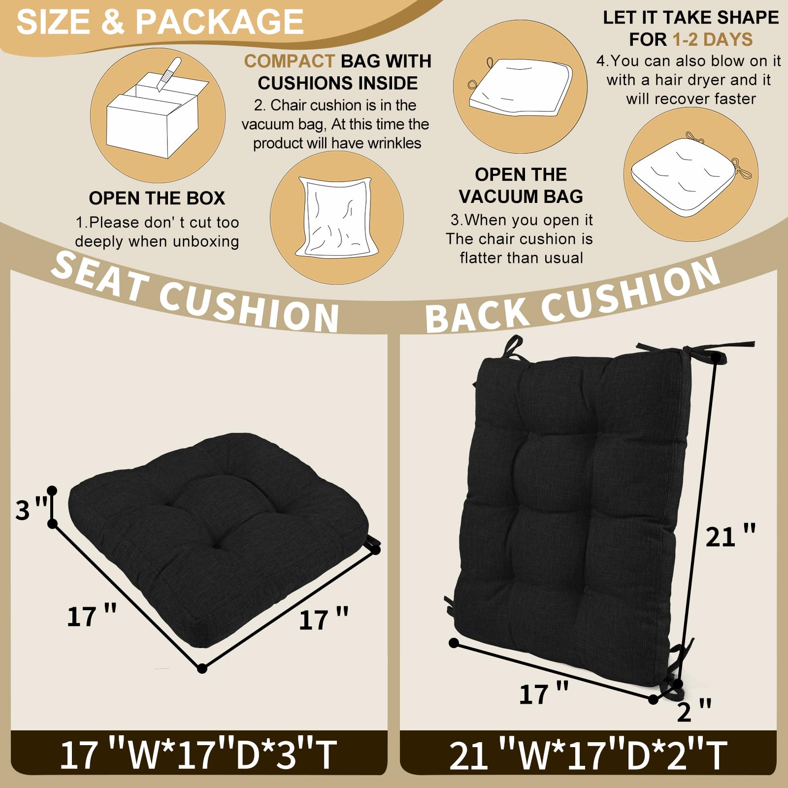 BUYUE back pillow supports posture on a rocking chair for longer seating.