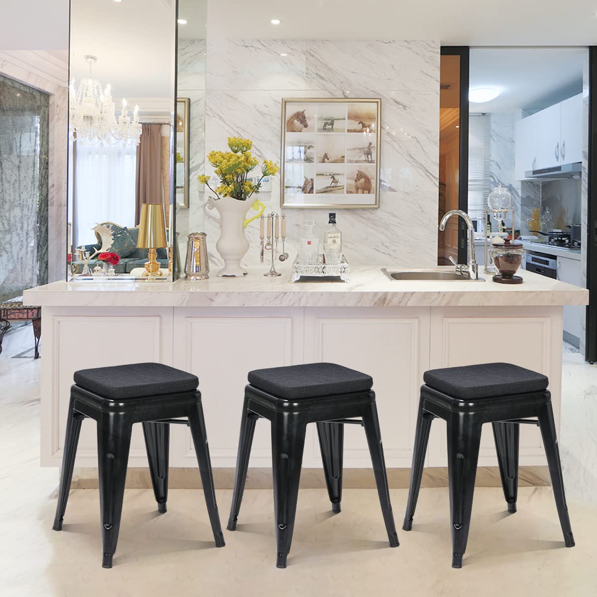 BUYUE easy-clean bar stool cushion for dining and bar areas