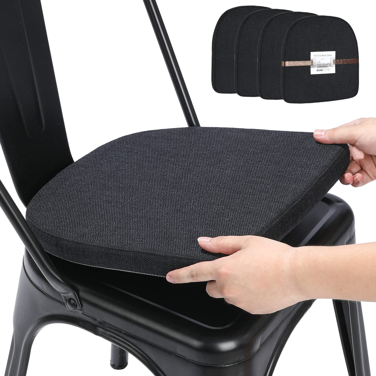 BUYUE friendly woven cushion attached to a metal chair for stable seating.