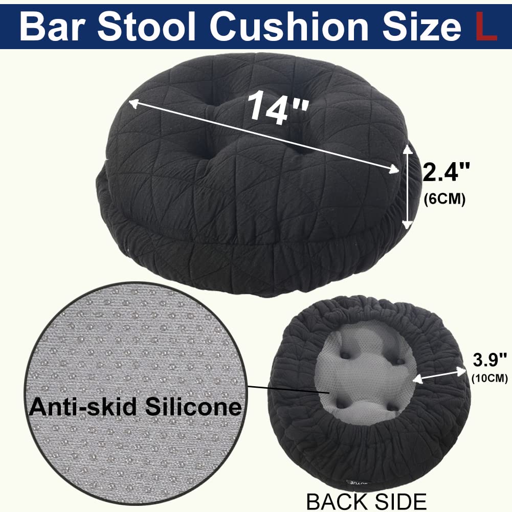 Luxurious jacquard fabric cover adds refined texture to any bar stool.