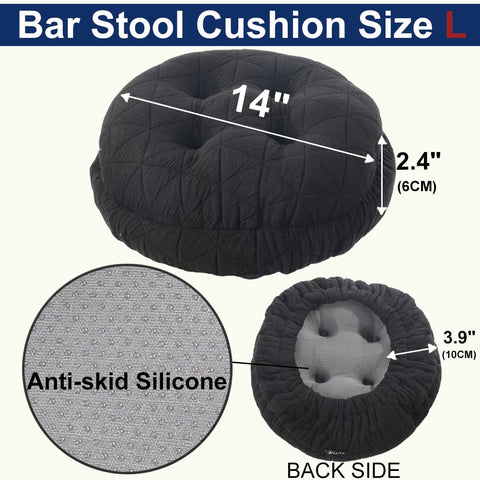 Luxurious jacquard fabric cover adds refined texture to any bar stool.