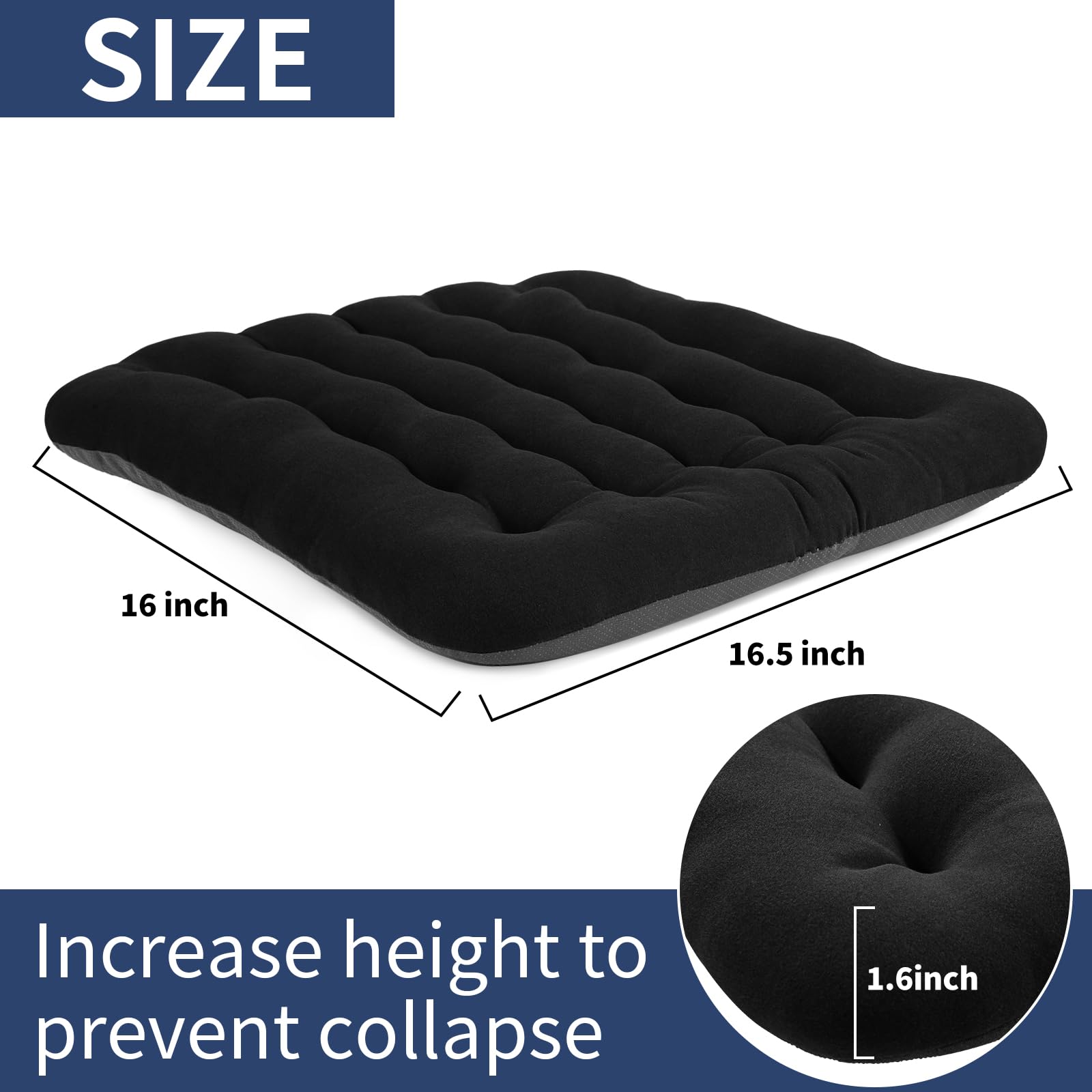 BUYUE padded seat cushion with non-slip bottom for stability on desks and dining chairs