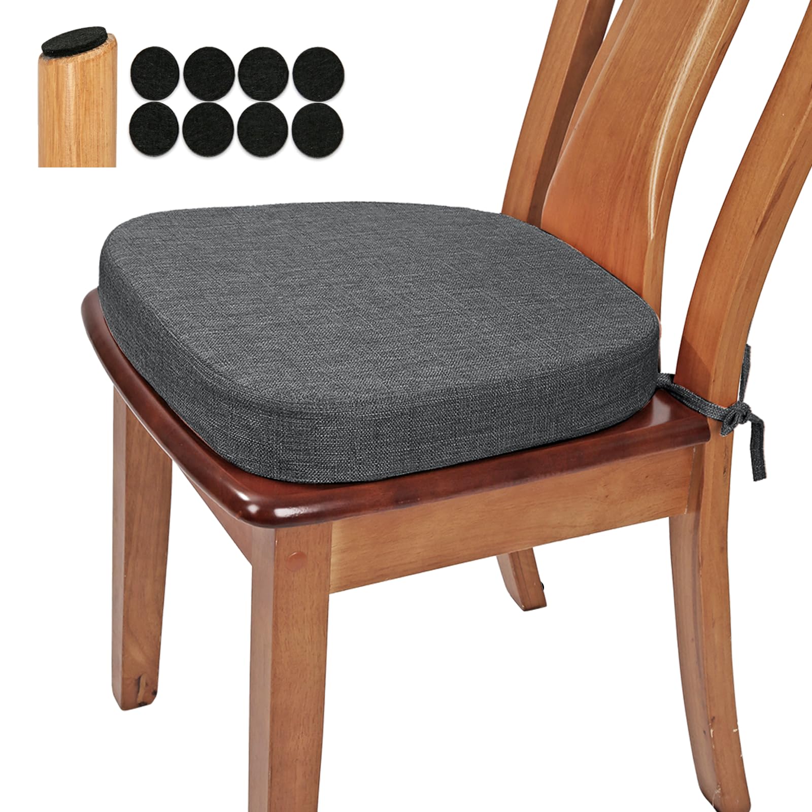 BUYUE Thickened 2.5-inch U-shape cushion top view for comfortable dining.