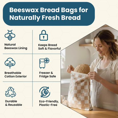 Buzzy Bags XL artisan loaf inside demonstrates large loaf storage