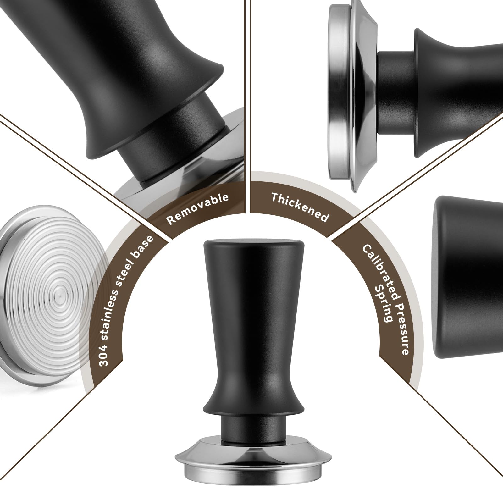 BVRAIB espresso tamper base 51mm calibrated at 30lbs for consistency.