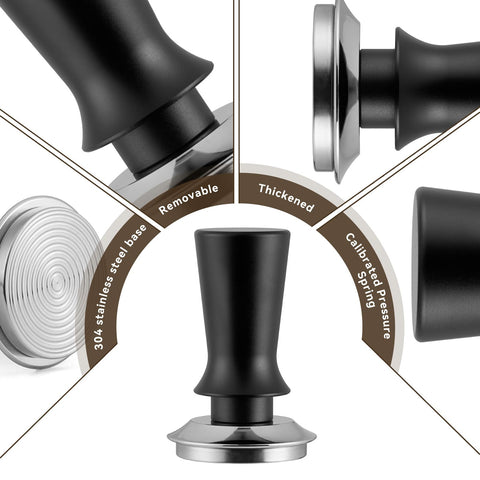 BVRAIB espresso tamper base 51mm calibrated at 30lbs for consistency.